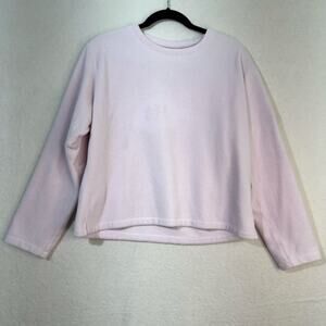 Horny Toad VTG Pink Fleece Pullover Sweatshirt Size Large Whimsical Granola Girl